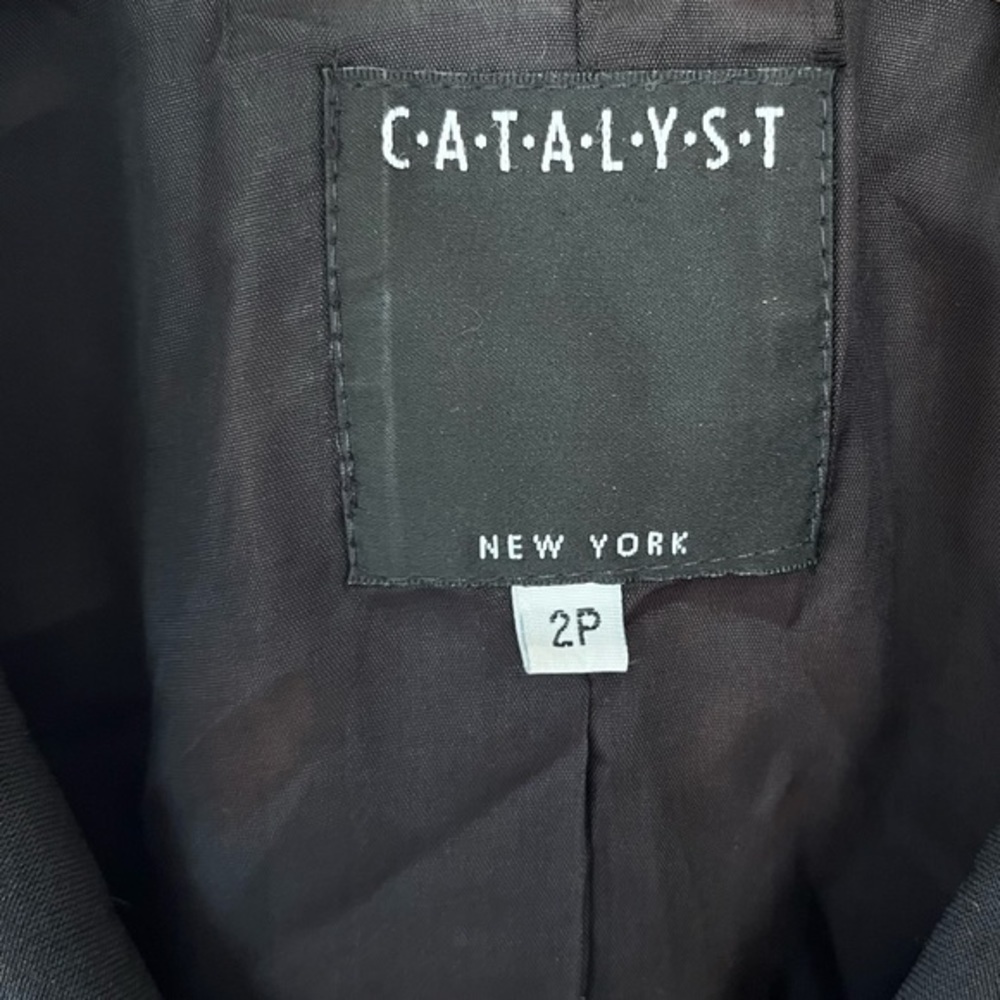 🍓🍕🪻CLOSEOUT Y2K CATALYST blazer military buttons exaggerated collar 2P CLOSEOUT - Picture 2 of 7